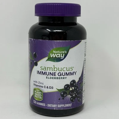 Natures Way Sambucus Elderberry Gummies Immune Support 120 Count New Exp 02/26 - Image 1 of 4