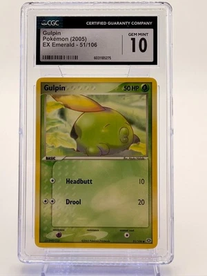 Gulpin Pokémon (2005) EX Emerald - 51/106 Gem Mint 10 - Image 1 of 2