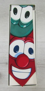 Veggie tales Neck Tie by Eagles Wings SILK Winter Bob and Larry Veggie Tales - Picture 1 of 11