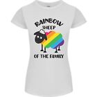 Rainbow Sheep Funny Gay Pride Day LGBT Womens Petite Cut T-Shirt