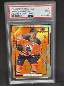 2020-21 Upper Deck MVP PSA 9 Colors & Contours #1 Connor McDavid 233 /250 - Picture 1 of 2