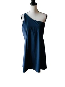 Outdoor Voices One Shoulder Dress Women's XL Blue Built in Bra Unlined - New - Picture 1 of 9