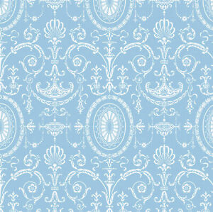 Dolls House Wallpaper 1/12th 1/24th Vintage Wedgewood Blue Quality Paper #906