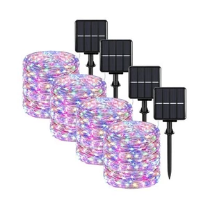 Extra-Long 288FT Solar Fairy String Lights, 4-Pack Each 72FT 200 LED Outdoor ... - Picture 1 of 7