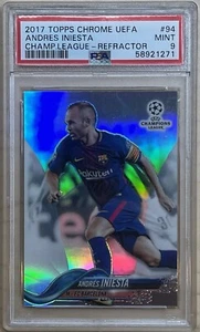 2017 Topps Chrome UEFA Andres Iniesta Silver Refractor PSA 9 - Picture 1 of 2