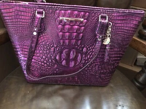 NEW BRAHMIN BEAUTIFUL MEDIUM ASHER-PURPLE POTION Melbourne Satchel Bag $345 - Picture 1 of 24