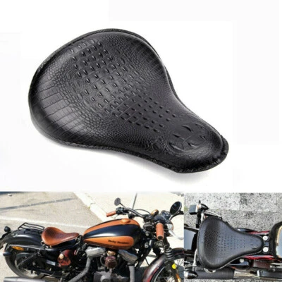 Motorcycle Alligator Large Solo Seat for Harley Softail Fatboy Chopper Bobber - Image 1 of 4