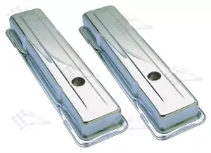 Chrome Valve Covers - SB Small Block Chevy 283-400 - 1958-86 - Short 2-5/8" - Picture 1 of 1