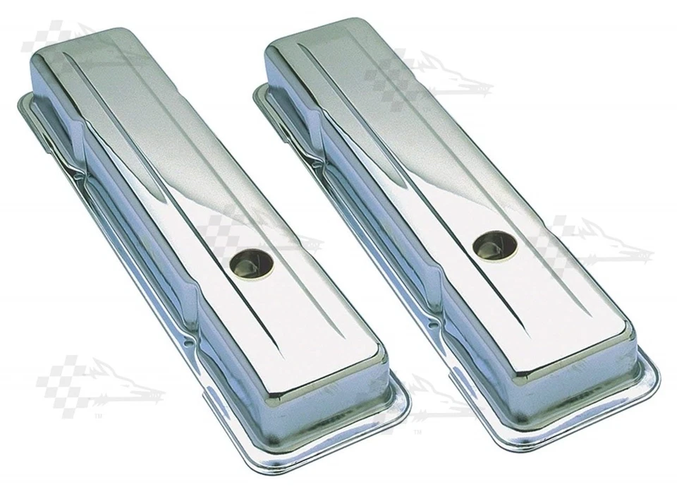 Chrome Valve Covers - SB Small Block Chevy 283-400 - 1958-86 - Short 2-5/8" - Image 1 of 1