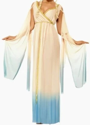 Greek Princess Fancy Beige Blue Dress Costume By Spirit Halloween Size Large - Image 1 of 4