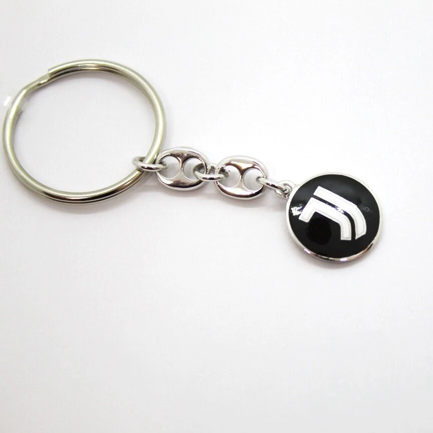 Portachiavi in Argento Juventus Football Club con Stemma e Smalto Nero - Immagine 1 di 1