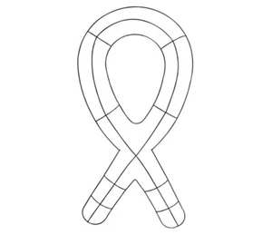 Floral wire wreath form/frame Awareness Ribbon - 18.75x9.625 in. Bundle Surprise - Picture 1 of 1