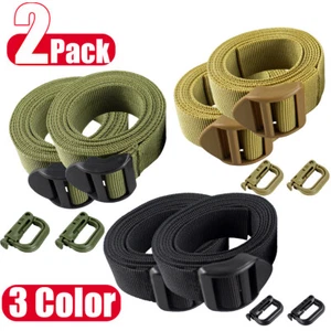 2xTactical Molle Webbing Backpack Strap Heavy Duty Utility Strap with Buckle Set - Picture 1 of 15