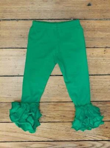 Green Truffle Triple Ruffle Leggings - Picture 1 of 2