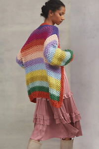 NWT Anthropologie Rainbow Knit Cardigan