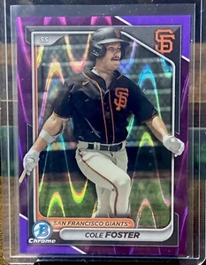 2024 Bowman Chrome Cole Foster Purple Refractor BCP-83 /250 Giants - Picture 1 of 3