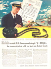 1942 WWII KODAK Film vintage print ad US Sailor V Mail military plane letters