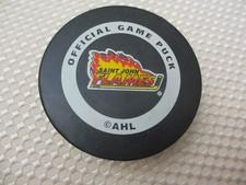 SAINT JOHN FLAMES  VINTAGE AHL OFFICIAL GAME HOCKEY PUCK