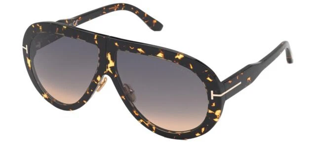 Tom Ford FT0836 Troy 52B 61mm Shiny Dark Havana Gradient Smoke Men Sunglasses