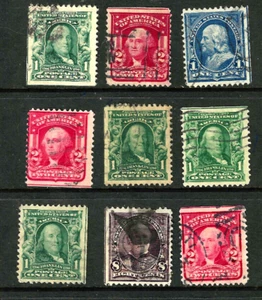 GUIDELINE EFO COLLECTION 1894-95 Bureau 1901-09 Regulars 1-8 Cent US P8 - Picture 1 of 3