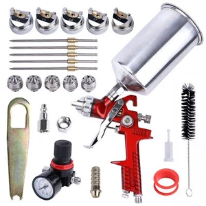HVLP Spray Paint Gun, Automotive Gravity Feed Paint Gun Kit with 5 Nozzles,1.... - Picture 1 of 8