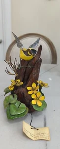 Norman Brumm Esmalte Cobre GoldFinch Pantano Merigold Flores Hojas Pantano Madera  - Imagen 1 de 8