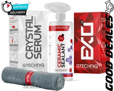 Gtechniq Crystal Serum Light 50ml + EXO V5 50ml + C2500ml Vernice Ceramica Rivestimento