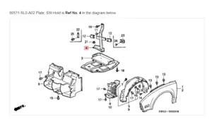 HONDA ACURA GENUINE OEM NSX Plate, SSt Hold Front Fenders ☆ 60511-SL0-A02 ☆ - Picture 1 of 2