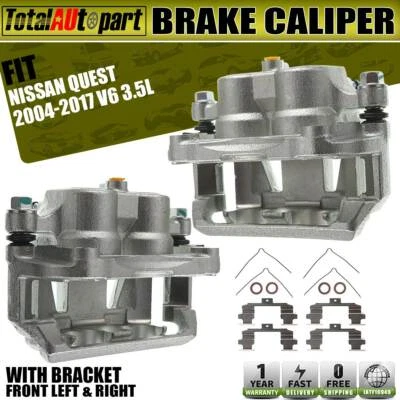 Pinza de freno de disco 2 piezas con soporte delantero izquierdo y derecho para Nissan Quest V6 3,5 L Foto 1 de 4