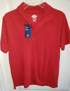 boys NEW NWT red DICKIES TOP SHIRT XL 18/20 SCHOOL UNIFORM short sleeve COLLAR - Picture 1 of 1