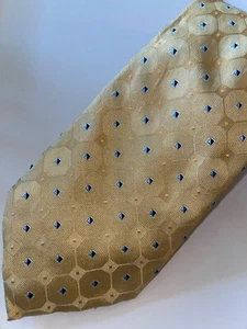 Park Avenue by Mayers Friedmans Clothing Checkered Yellow Blue Tie 60" X 4" EUC - Picture 1 of 8