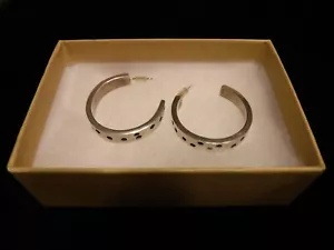 Sterling Silber moderne Punkte Creolen (1991) - Handarbeit - Bild 1 von 8