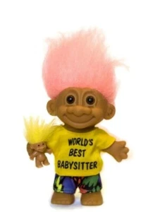 La mejor muñeca troll niñera del mundo con troll de bebé (pelo de melocotón) My Lucky - Imagen 1 de 1