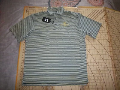 CAMISA POLO HOMBRE GRANDE FOOTJOY RAYAS AZULES/AMARILLAS ESPECIALES OLIMPIADAS AZ - NUEVA CON ETIQUETAS Foto 1 de 4