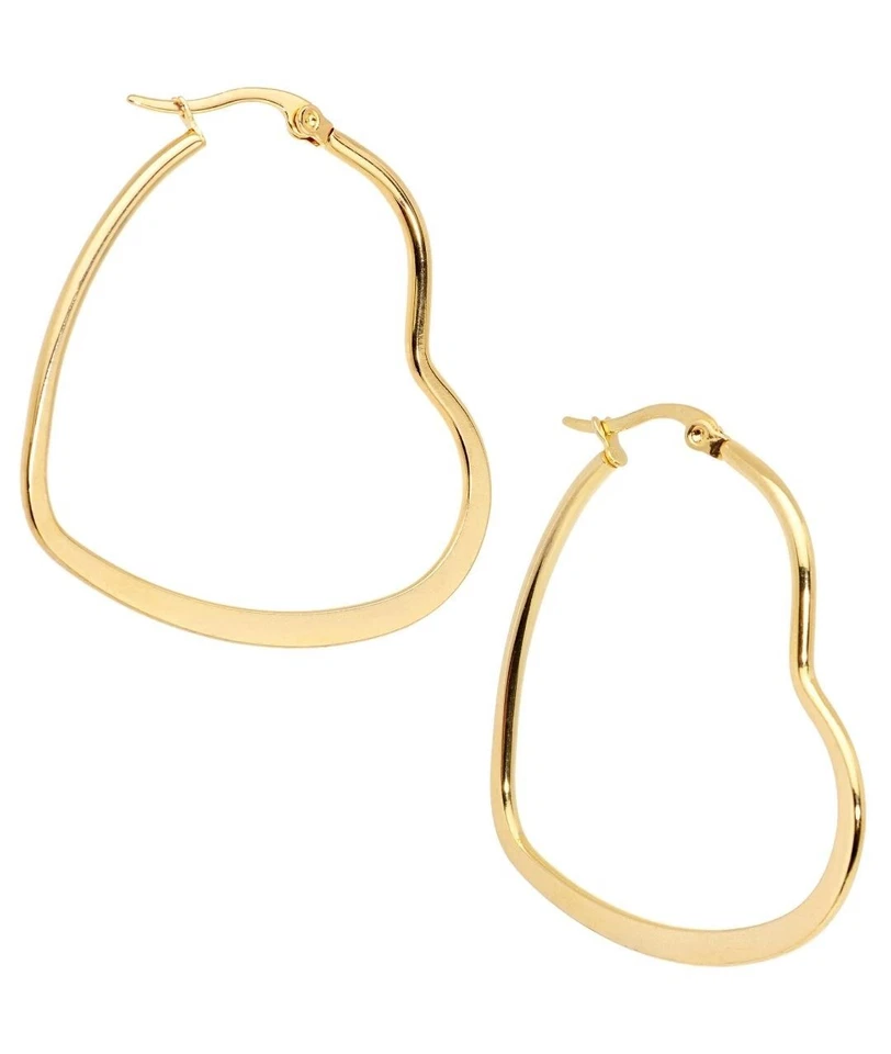 Pendientes de aro de corazón de acero inoxidable PVD tono dorado de 40 mm Foto 1 de 3