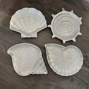 Set of 4 Omnibus Caribbean Fitz And Floyd Seashell Salad Plates - Picture 1 of 7