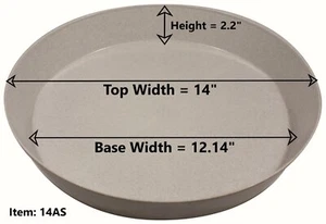 Austin Planter 21 inch(19 inch Base) Plant Saucer Single White Granite... - Picture 1 of 21