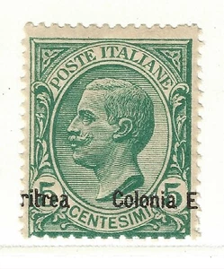 1908 Kolonien (Eritrea) - 5 c. Typ Löwen Aufdruck waagerecht verschoben MNH - Bild 1 von 1