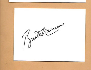 BUSTER NARUM BASEBALL AUTOGRAPH 3 1/2  2 1/2 HEAVY STOCK CARD index 1963 DEBUT