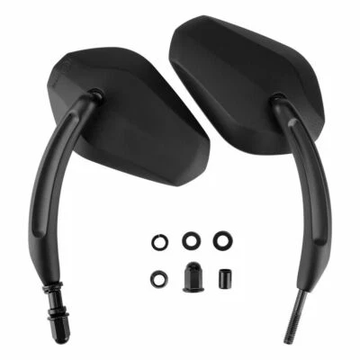 黑色摩托车后视镜 8 毫米 适用于 Harley Davidson Electra Glide 经典 FLHTC HG — 第 1/4 张图片