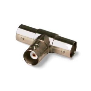 BNC T Connector 3 Female - Silver - Picture 1 of 1