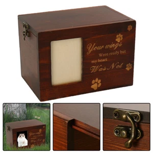 Pet Dog Cat Urns Ash Photo Frame Cremation Memory Wooden Box - Picture 1 of 10