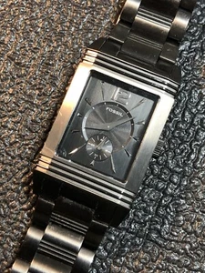 Fossil Arkitekt Men’s Rectangle Black Watch Swiss Parts For PARTS OR REPAIR - Picture 1 of 17