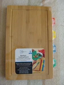Bambus Schneidebrett mit flexiblen Schneidematten - Bild 1 von 5