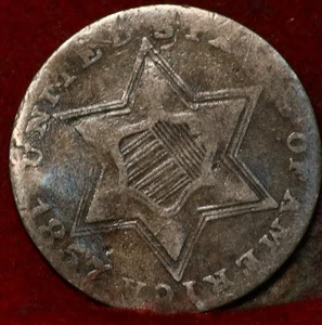 1857 Philadelphia Mint Silver Three Cent Coin - Picture 1 of 2