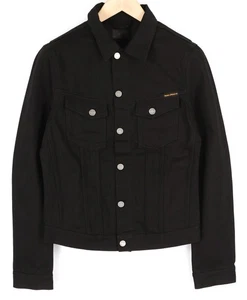 Nudie Kenny Men's Jacket XS Dry Black Buttoned Organic Polo Shirt Pockets Denim - Picture 1 of 8