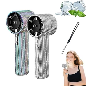 Mgall S5 Full Diamond Portable Handheld Turbo Fan,199 Gear Wind,Mini Personal - Picture 1 of 15