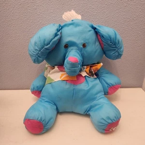 Fisher-Price Wild Puffalumps Elefant Plüsch Floppy Blau & Rosa Vintage 1987 - Bild 1 von 7