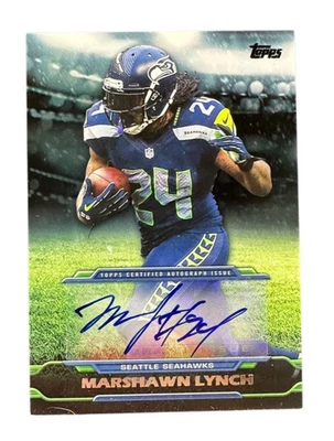2014 Topps Marshawn Lynch TA-MY Auto Autographed Signed Seattle Seahawks - Image 1 of 2