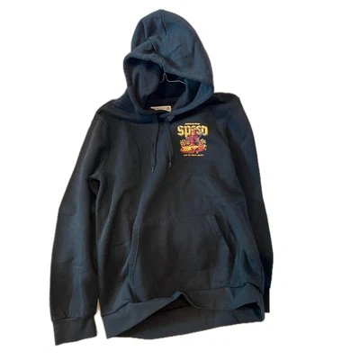 Retrofit Speed Pullover Sudadera con Capucha Negra Para Hombre M Foto 1 de 4